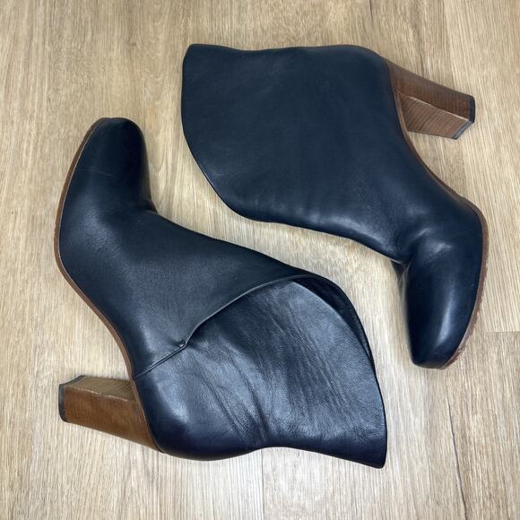 Celine Women 41 US 10 Bootie Wrap Napa Leather Ankle Boot Black Square Round Toe - Picture 9 of 12